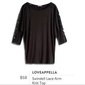 Loveappella Swindella Lace Arm Knit Top